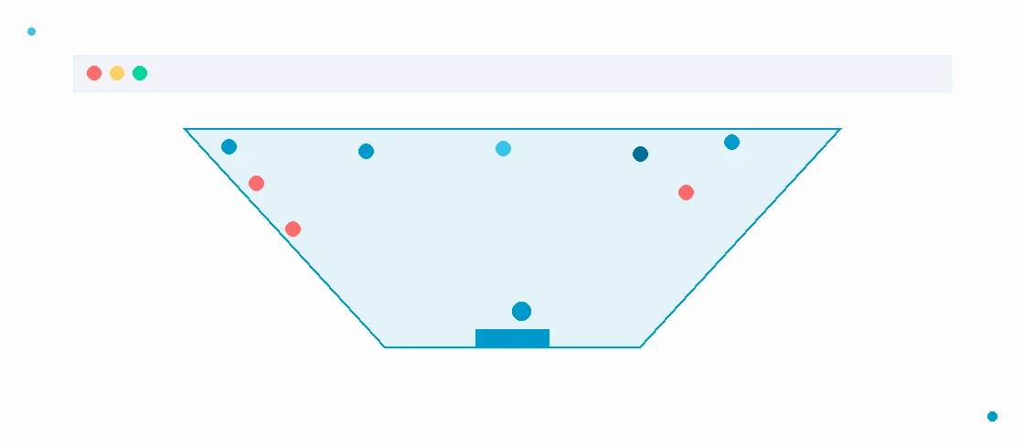 Illustration of a website with visitors leaving before reaching the contact point